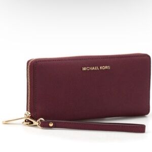 Michael Kors Burgundy Wristlet